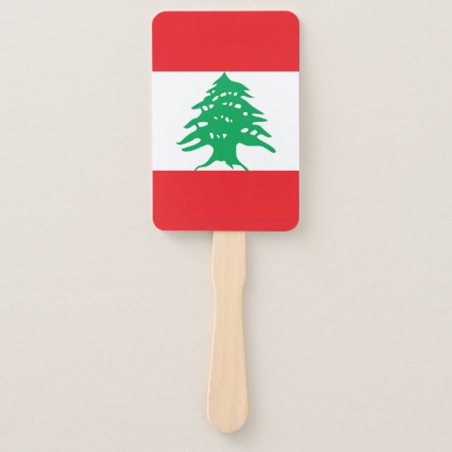 Set of hand fan with flag of Lebanon