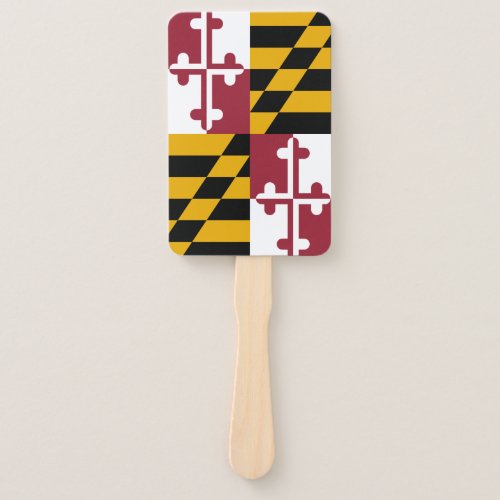 Set of hand fan with flag of Maryland State USA