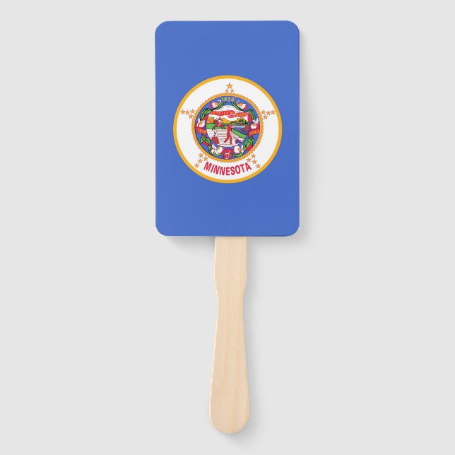 Set of hand fan with flag of Minnesota, USA (Front)