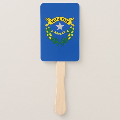 Set of hand fan with flag of Nevada USA