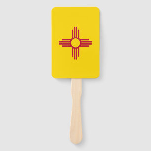 Set of hand fan with flag of New Mexico, USA