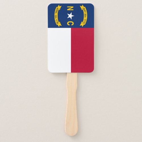 Set of hand fan with flag of North Carolina