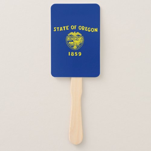 Set of hand fan with flag of Oregon State USA