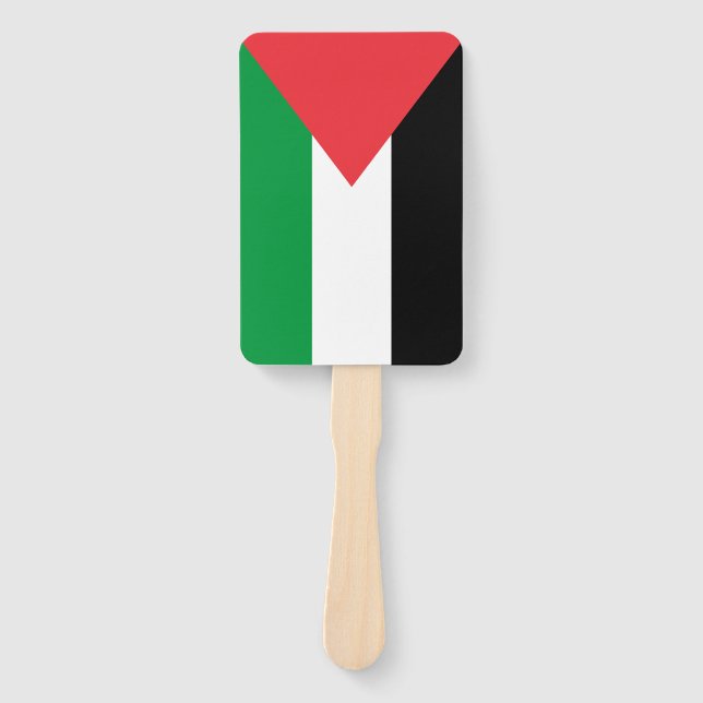 Set of hand fan with flag of Palestine (Front)