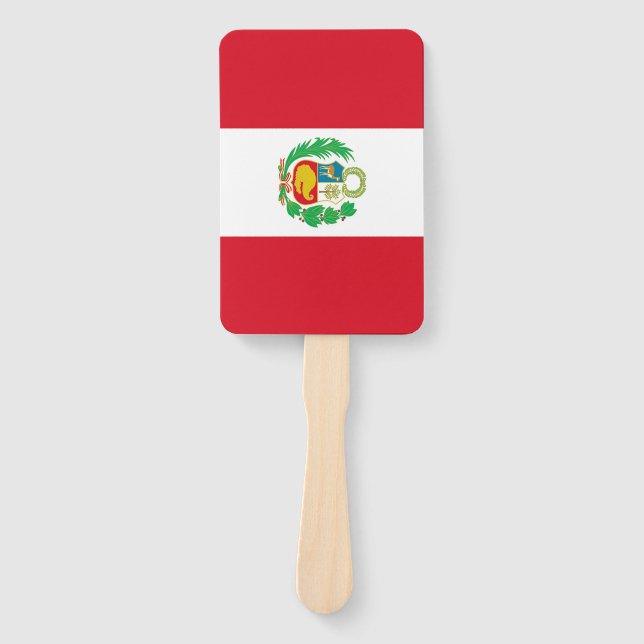 Set of hand fan with flag of Peru (Front)