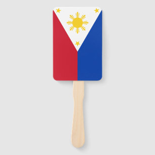 Set of hand fan with flag of Philippines