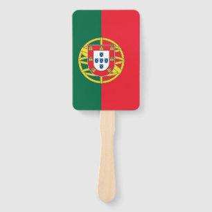 Set of hand fan with flag of Portugal
