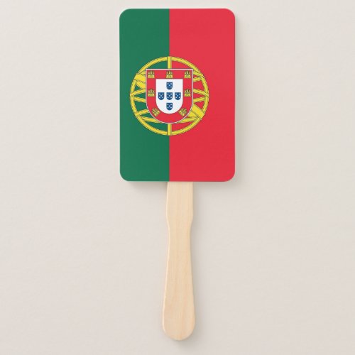 Set of hand fan with flag of Portugal