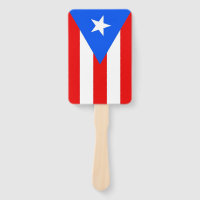 Set of hand fan with flag of Puerto Rico, USA