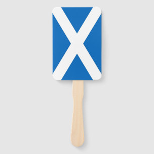 Set of hand fan with flag of Scotland, UK