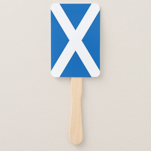 Set of hand fan with flag of Scotland UK