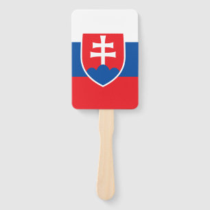 Set of hand fan with flag of Slovakia