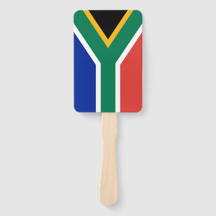Set of hand fan with flag of South Africa