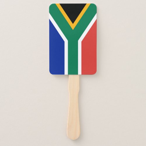 Set of hand fan with flag of South Africa