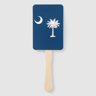 Set of hand fan with flag of South Carolina, USA