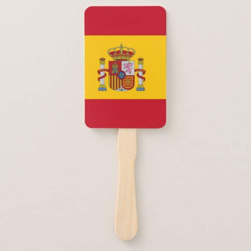 Set of hand fan with flag of Spain