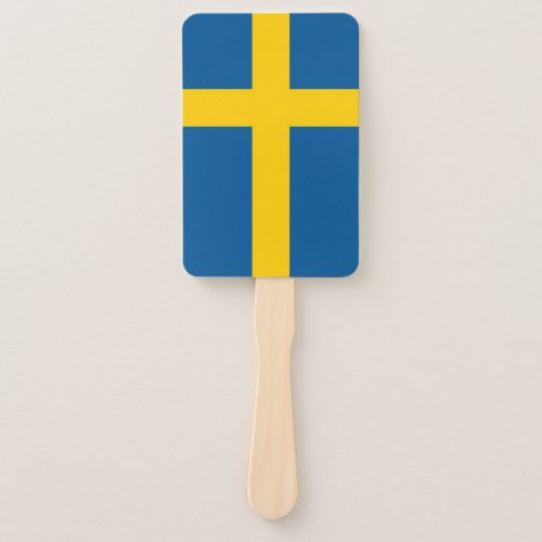 Set of hand fan with flag of Sweden