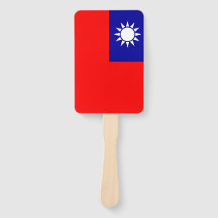 Set of hand fan with flag of Taiwan
