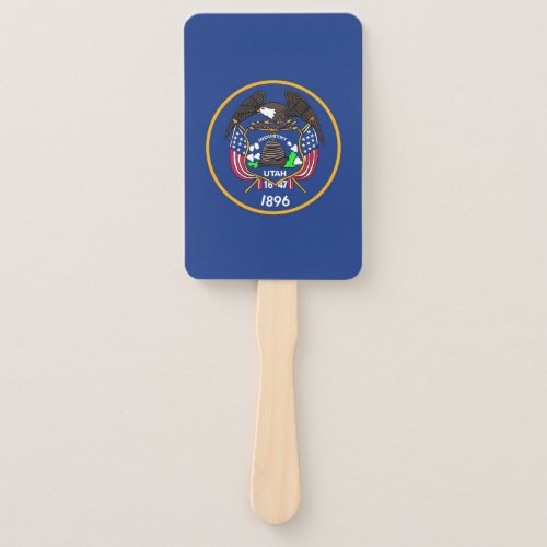 Set of hand fan with flag of Utah USA