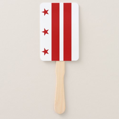 Set of hand fan with flag of Washington DC USA