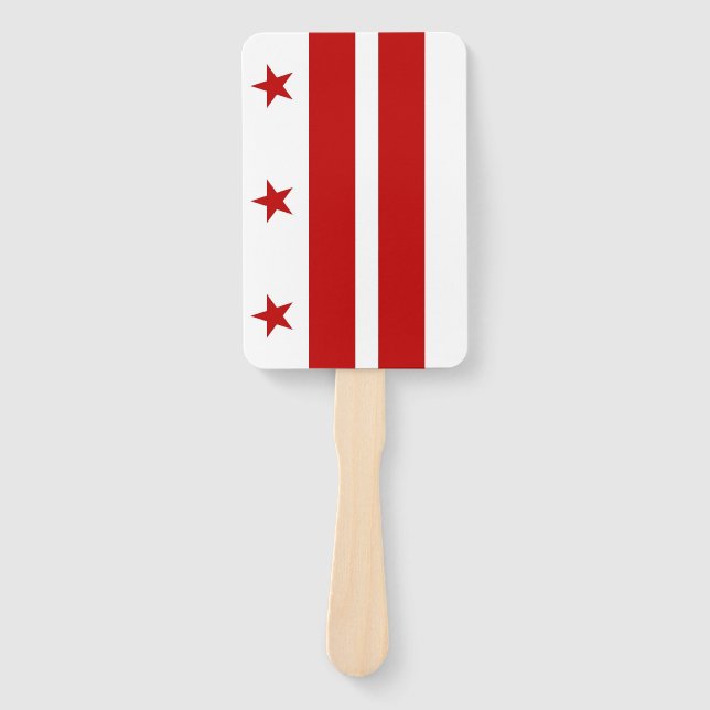 Set of hand fan with flag of Washington DC, USA (Front)
