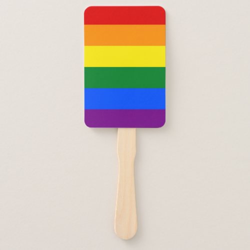 Set of hand fan with Pride flag of LGBT