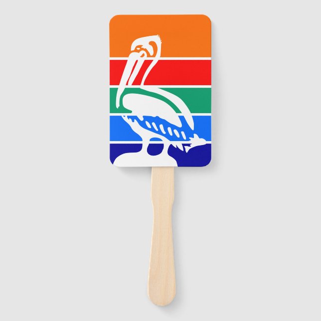 Set of hand fans with flag of St. Petersburg (Front)