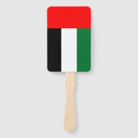 Set of hand fans with flag of UAE