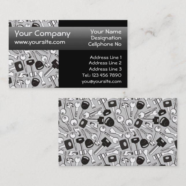 Set of Keys Background Business Card (Front/Back)