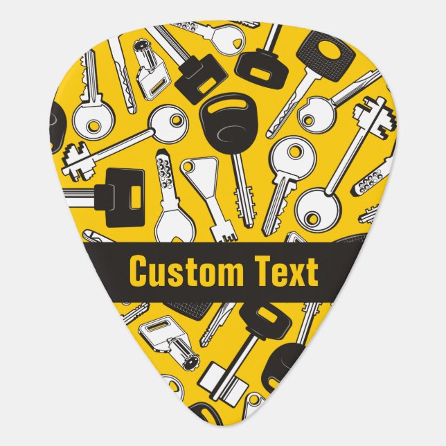 Set of Keys Background Guitar Pick (Front)