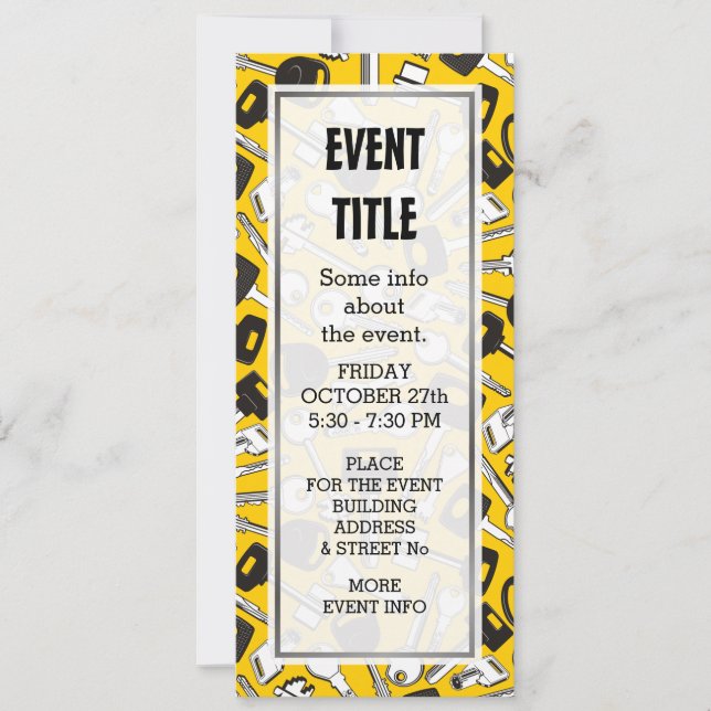 Set of Keys Background Invitation (Front)