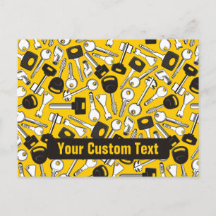 Set of Keys Background Postcard