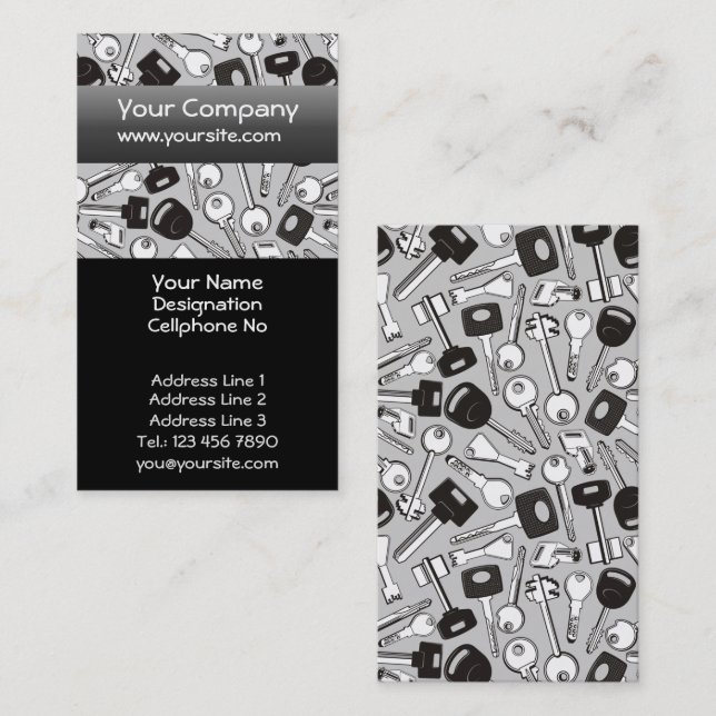 Set of Keys Background Vertical Business Card (Front/Back)