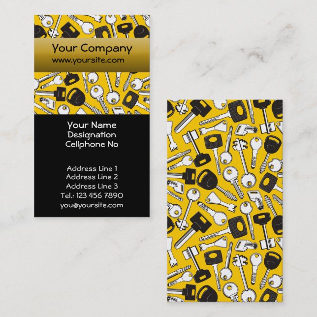 Set of Keys Background Vertical Business Card (Front/Back)