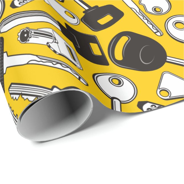 Set of Keys Background Wrapping Paper (Roll Corner)