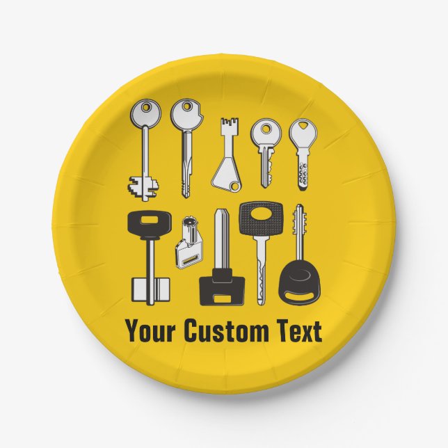 Set of Keys Paper Plates (Front)
