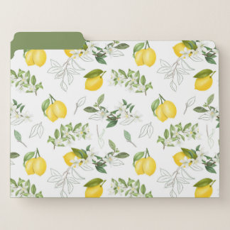 Set of Lemon and Floral File Folders
