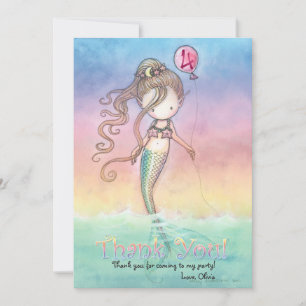 Set of Mermaid Thank You Cards
