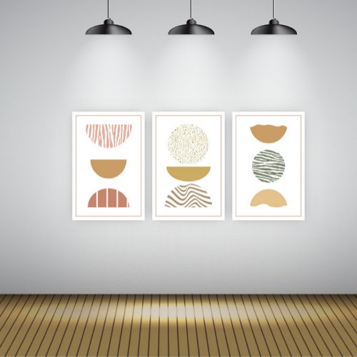 Set of minimalist geometric art posters