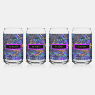 Set of Name Your Poison Can Glass