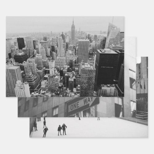 Set of New York City Black and White Photos Wrapping Paper Sheets