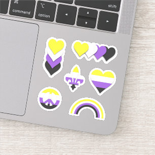 Set of non-binary pride designs sticker