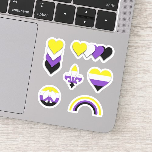 Set of non_binary pride designs sticker