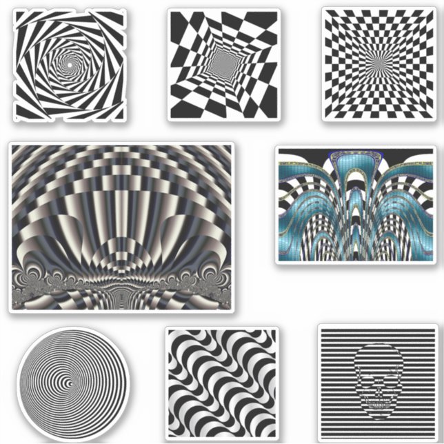 Set of Optical Illusion Stickers (Front)