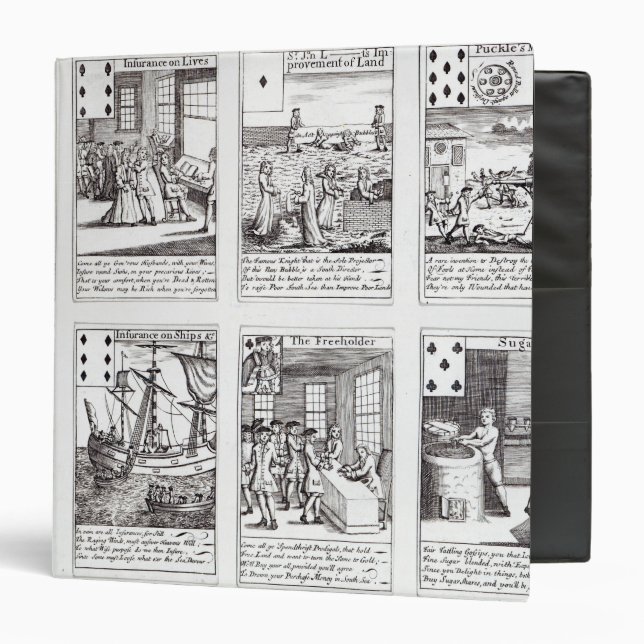 Set of Playing Cards depicting Satirical Binder (Front/Inside)