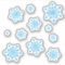 Set of Pretty Blue Christmas Winter Snowflakes