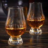Set of Quinton Engraved Glencairn Whiskey Glasses (Front)