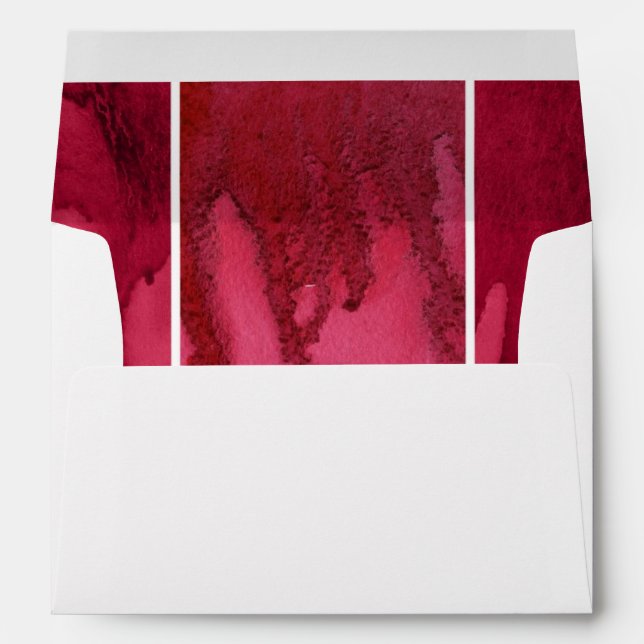 Set of red watercolor abstract hand painted envelope (Back (Bottom))