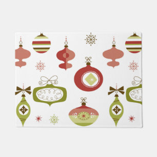 Set of Retro Christmas Ornaments Doormat