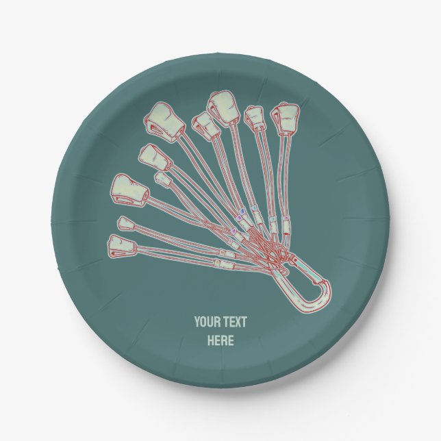 Set of rock climbing wires paper plates (Front)